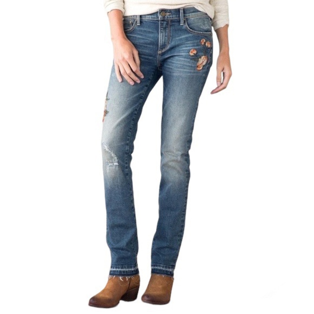 Driftwood Audrey Embroidered Straight Leg Jeans - Size 28